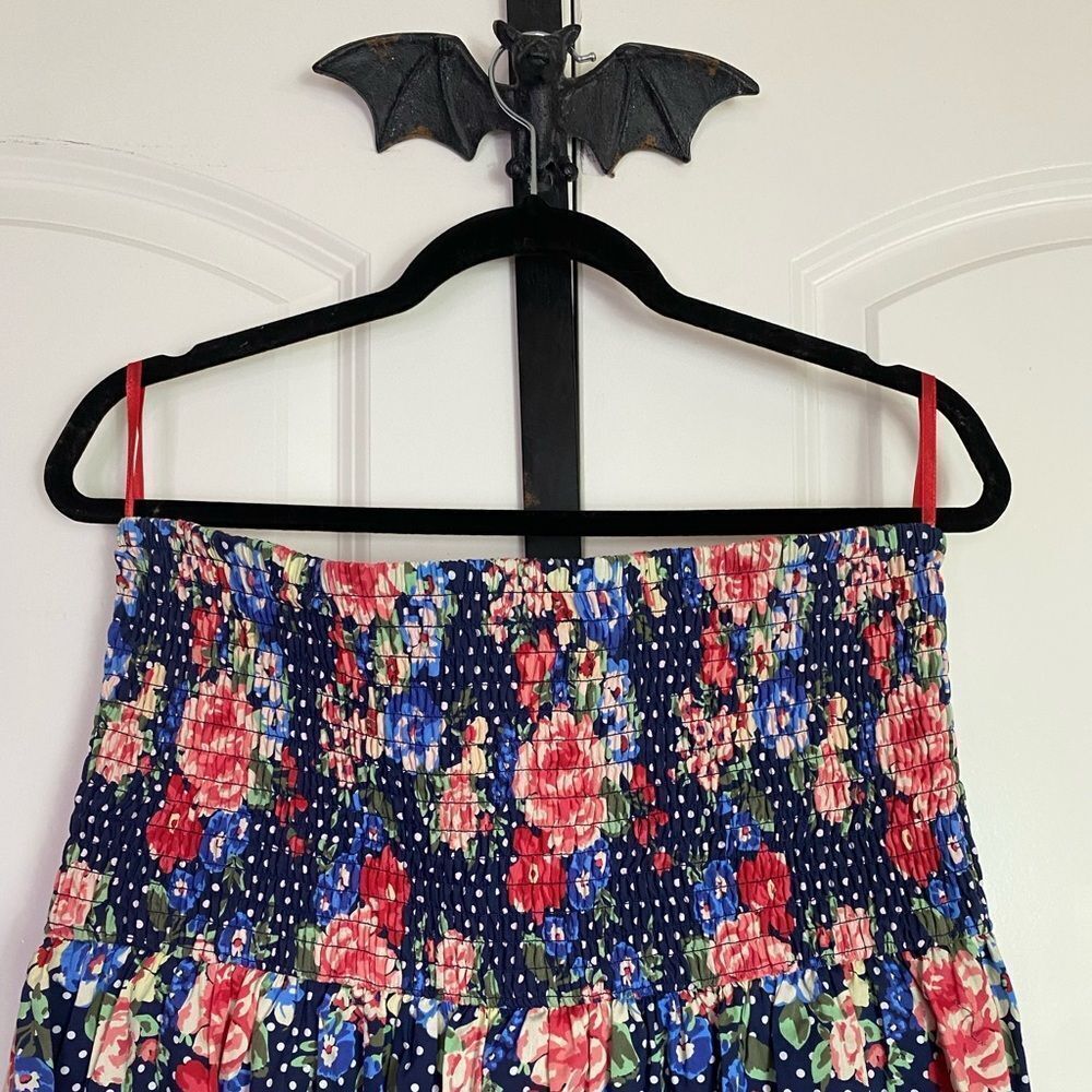 Torrid Vintage Retro inspired Strapless Sundress Blue, White polkadot, 3X - Picture 4 of 10